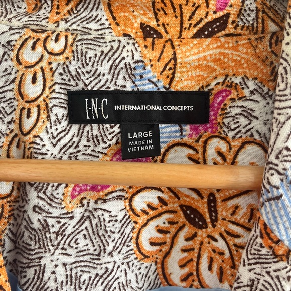 INC International Concepts | Patterned Puff Sleeve MIDI Dress with Tie Waist - Picture 4 of 8